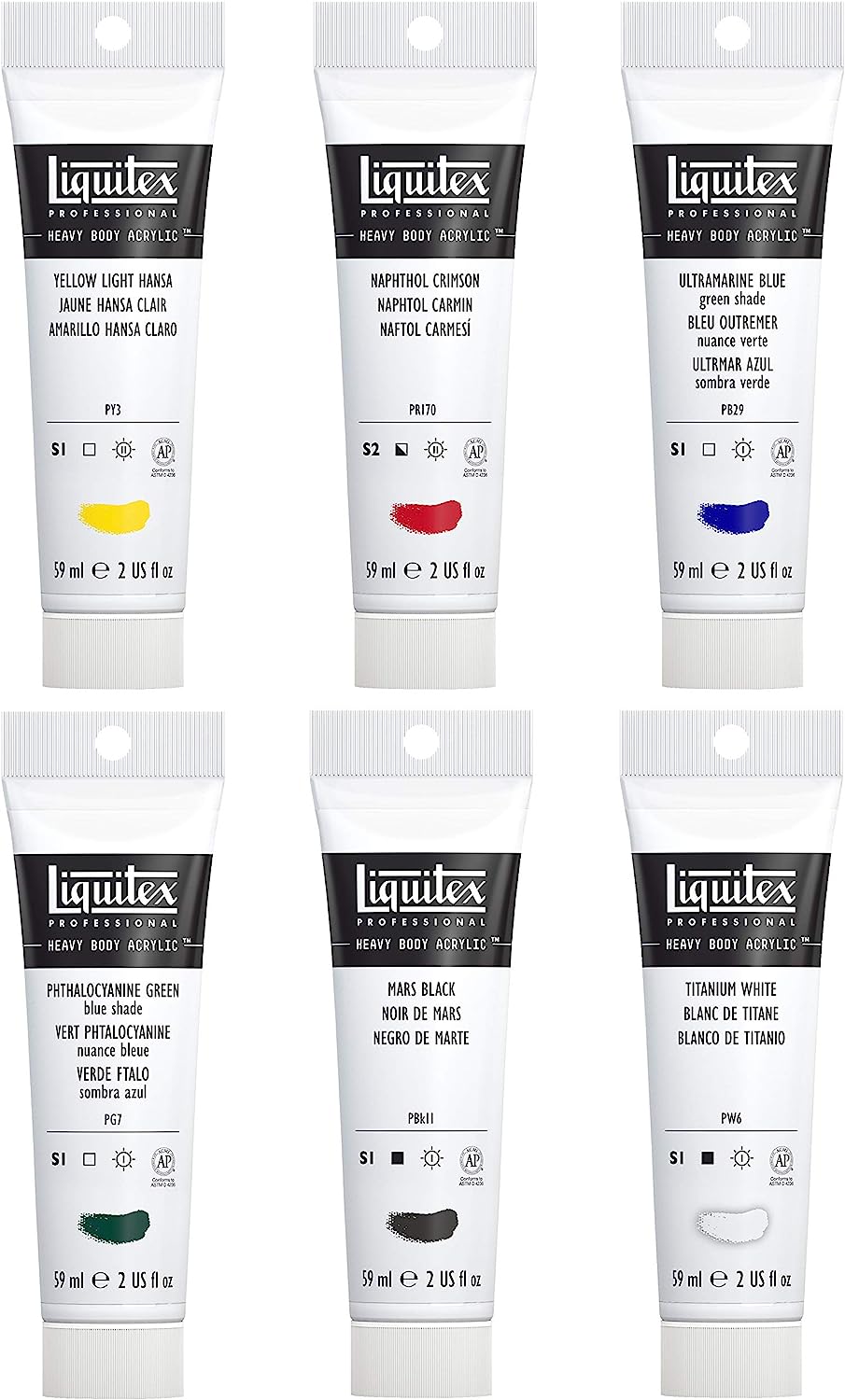 Liquitex Professional Heavy Body Acrylic Paint, Classic 6 x 59ml (2-oz) Set - Image 2